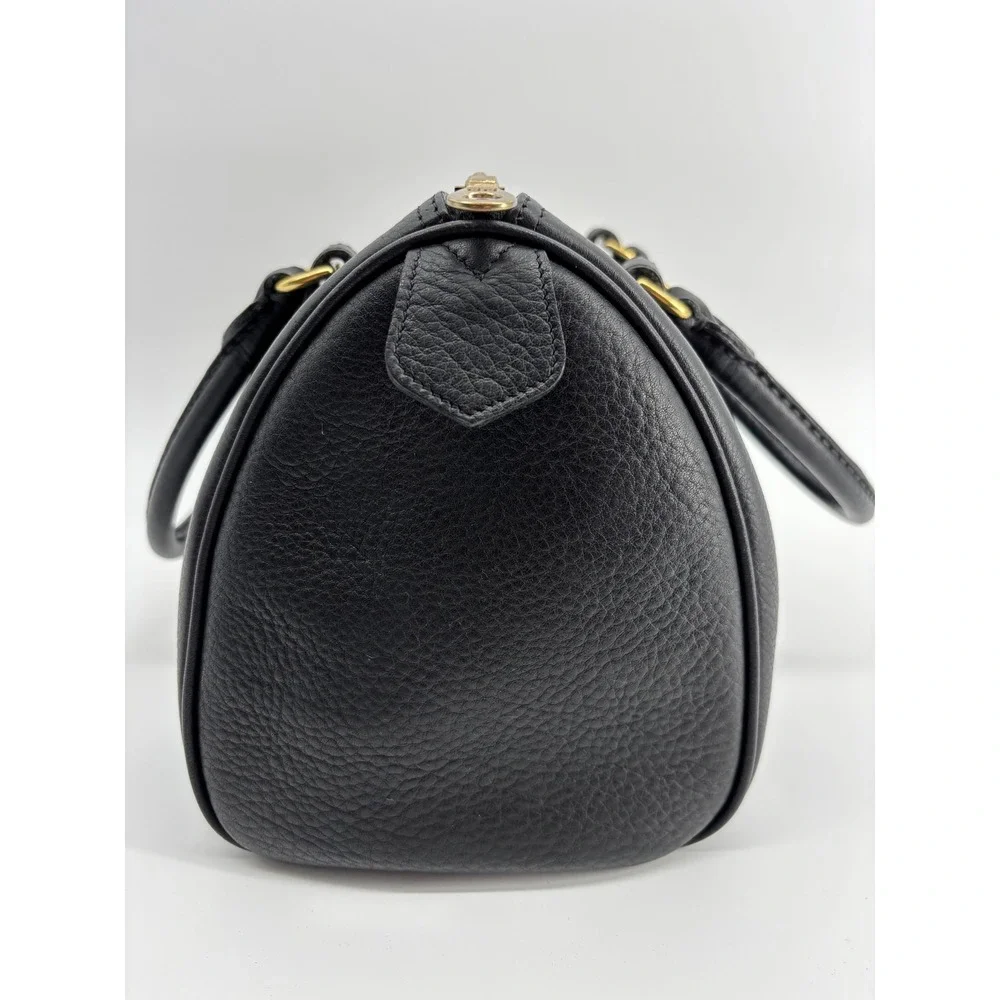 Dooney & Bourke Vintage Black Pebbled Leather Satchel Bag Made in USA